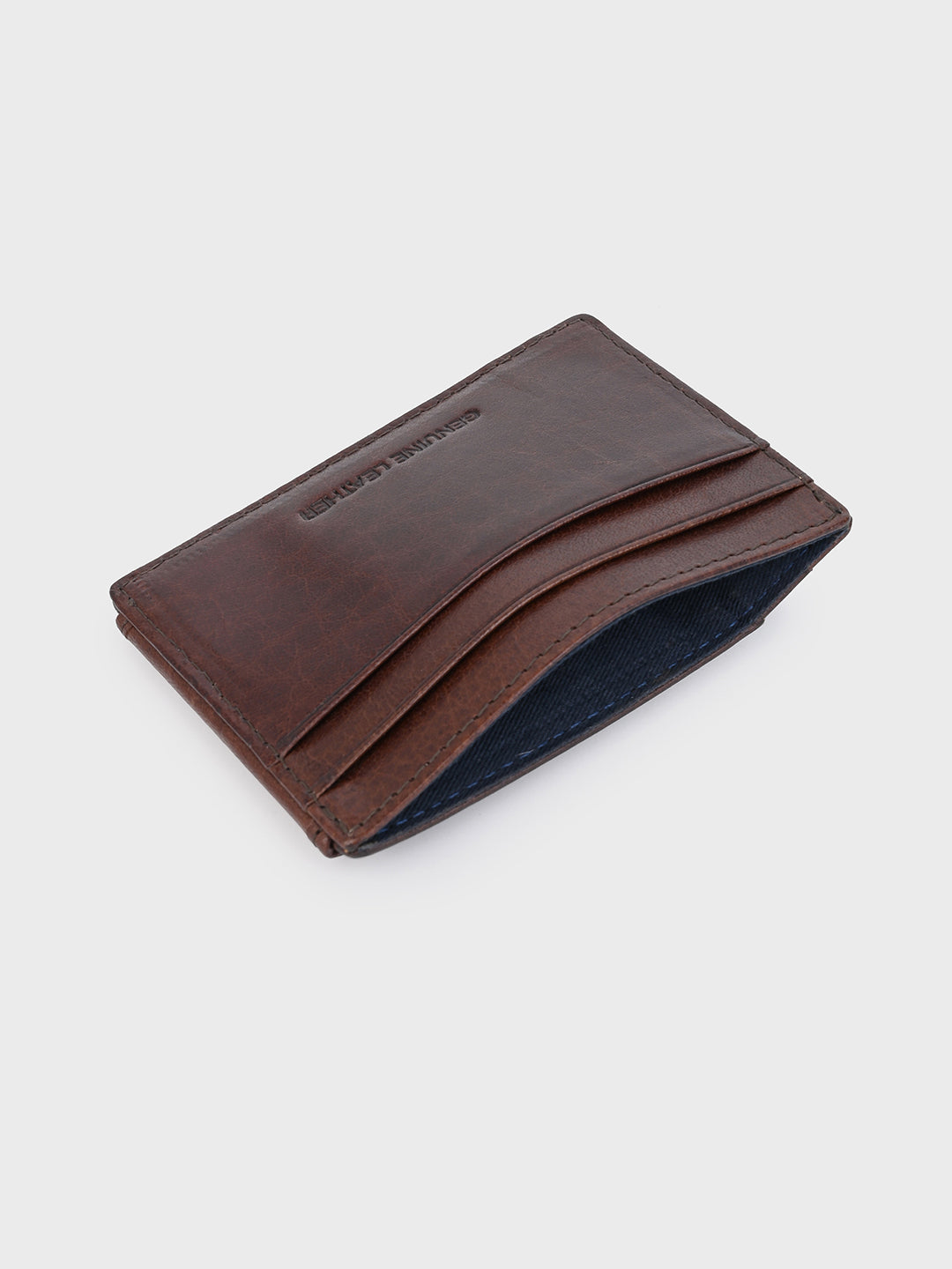 Brown Money Clip Wallet with Intricate Weave