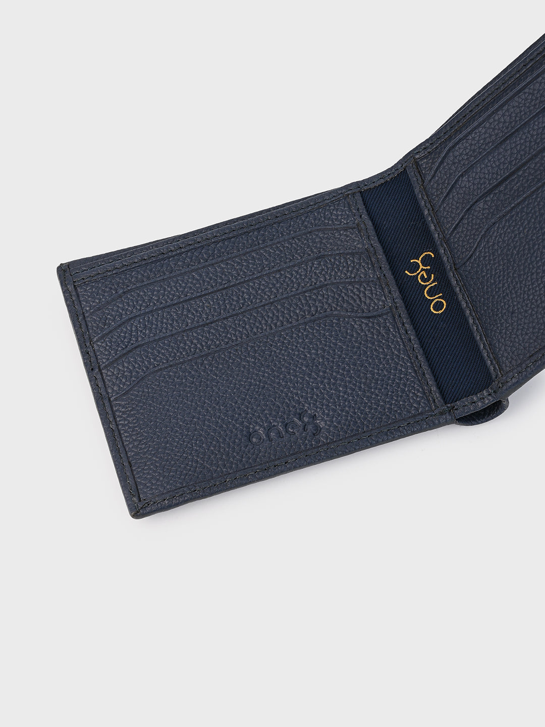 Navy Removable Card Holder Leather Wallet