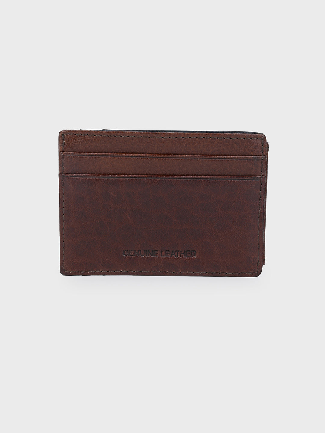 Brown Money Clip Wallet with Intricate Weave