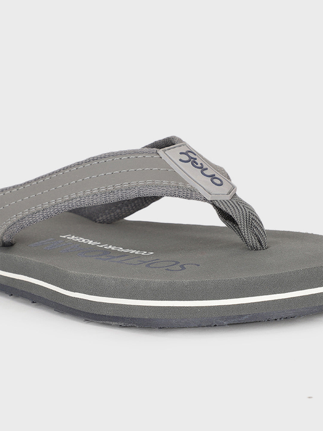 Grey Light-Weight Anti-Skid Bounce Back Mid-Sole Comfortable All Day Wear Slip-ons Slippers/Chappals/Flip-Flops