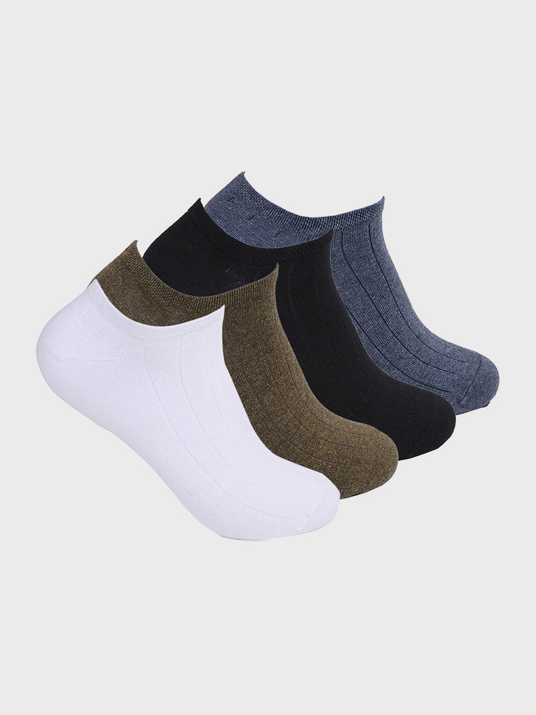 Men's Breathable Running, Gym & Training Low-Ankle Cotton Sneakers Ankle Length Socks (Pack Of 4), Multicolour