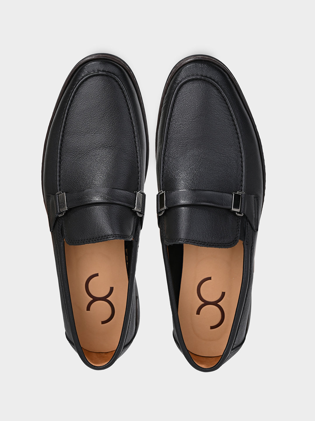 Black Leather Penny Loafer Shoes