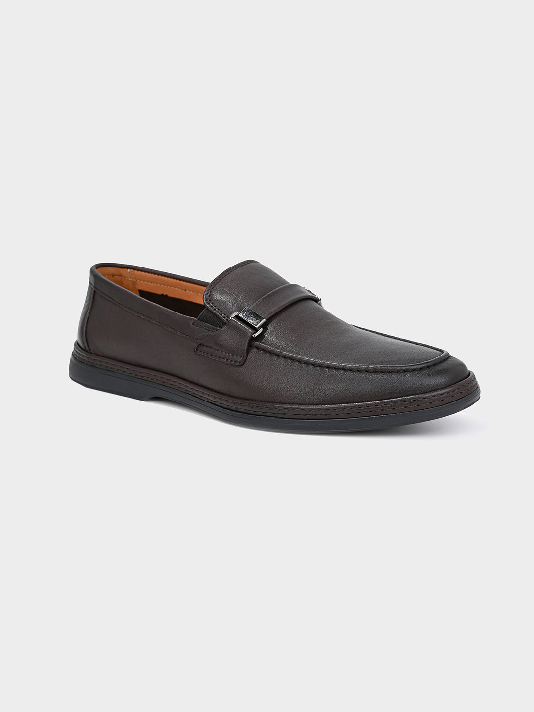 Brown Leather Penny Loafer Shoes