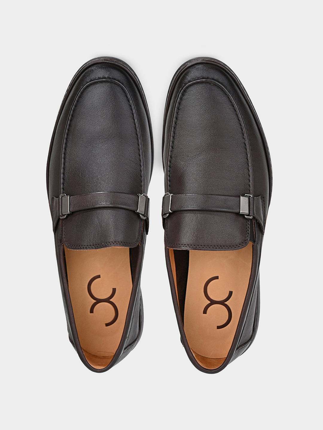 Brown Leather Penny Loafer Shoes