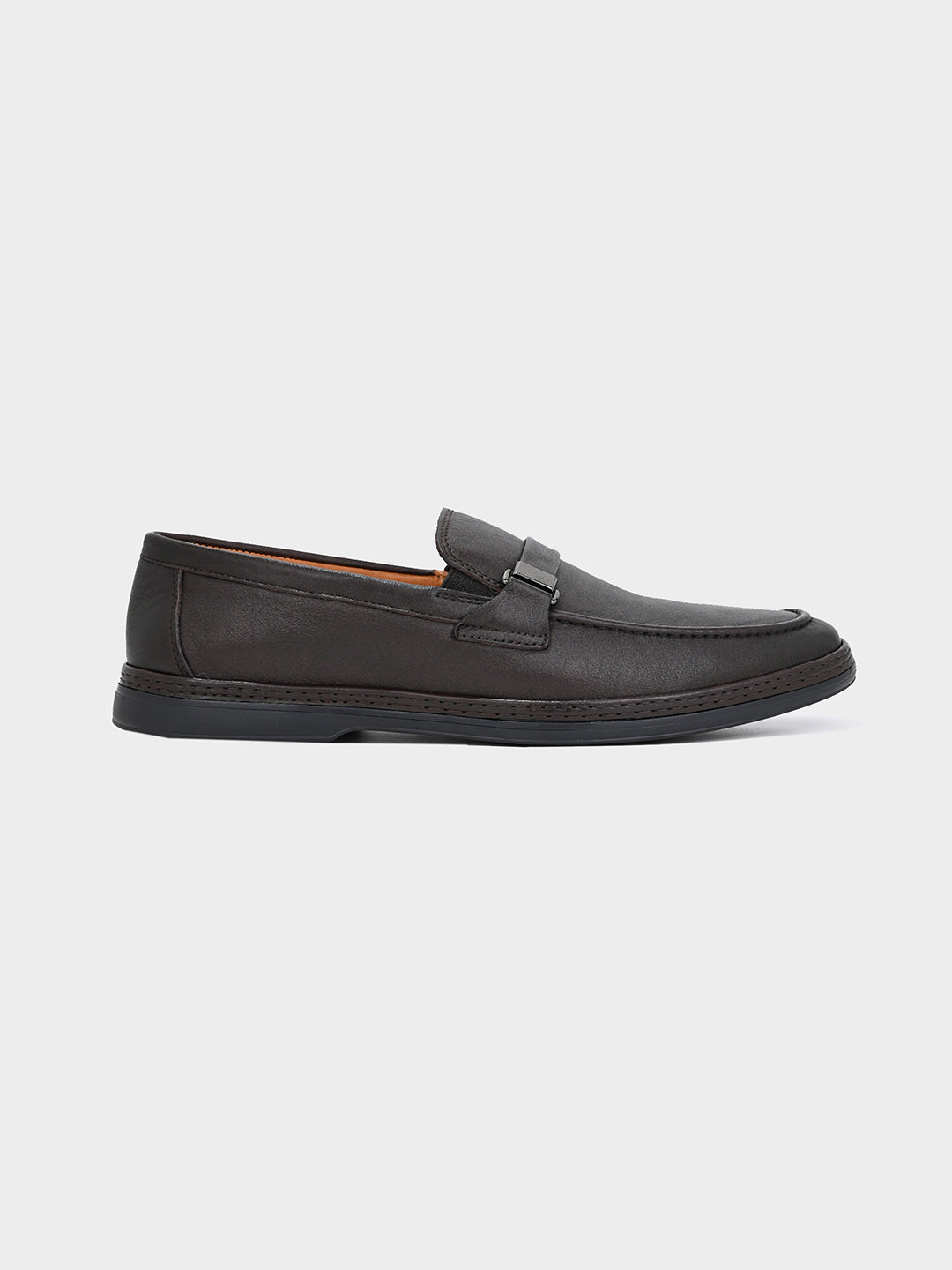 Brown Leather Penny Loafer Shoes