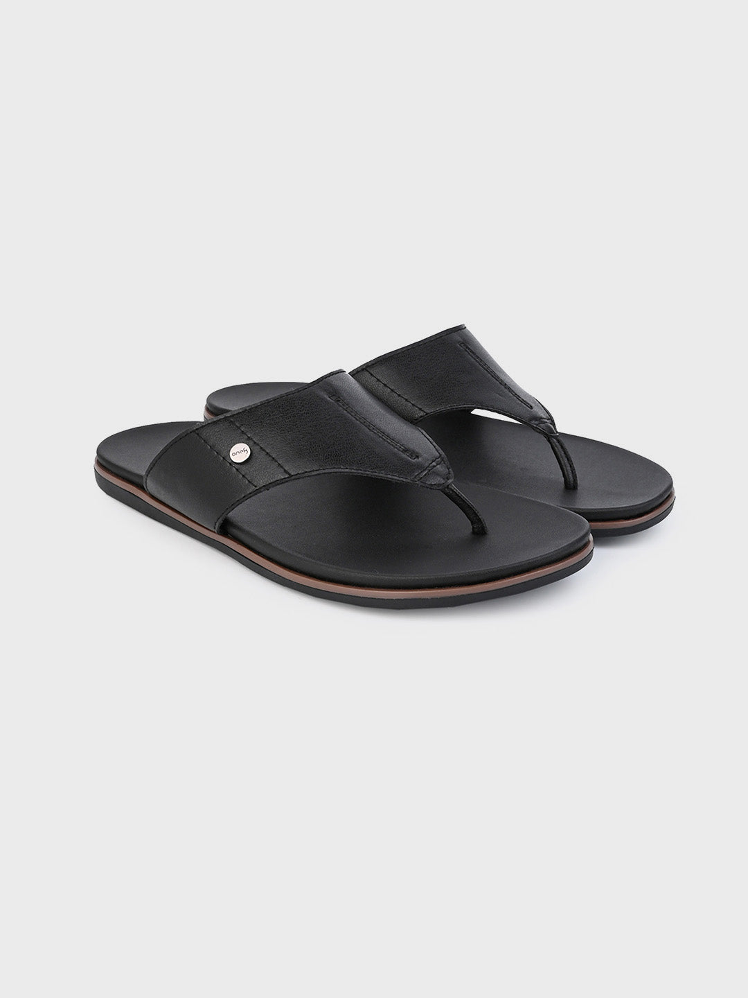 Black Men's Ethnic & Smart-Casuals Lightweight Slip-on Comfort Sandals