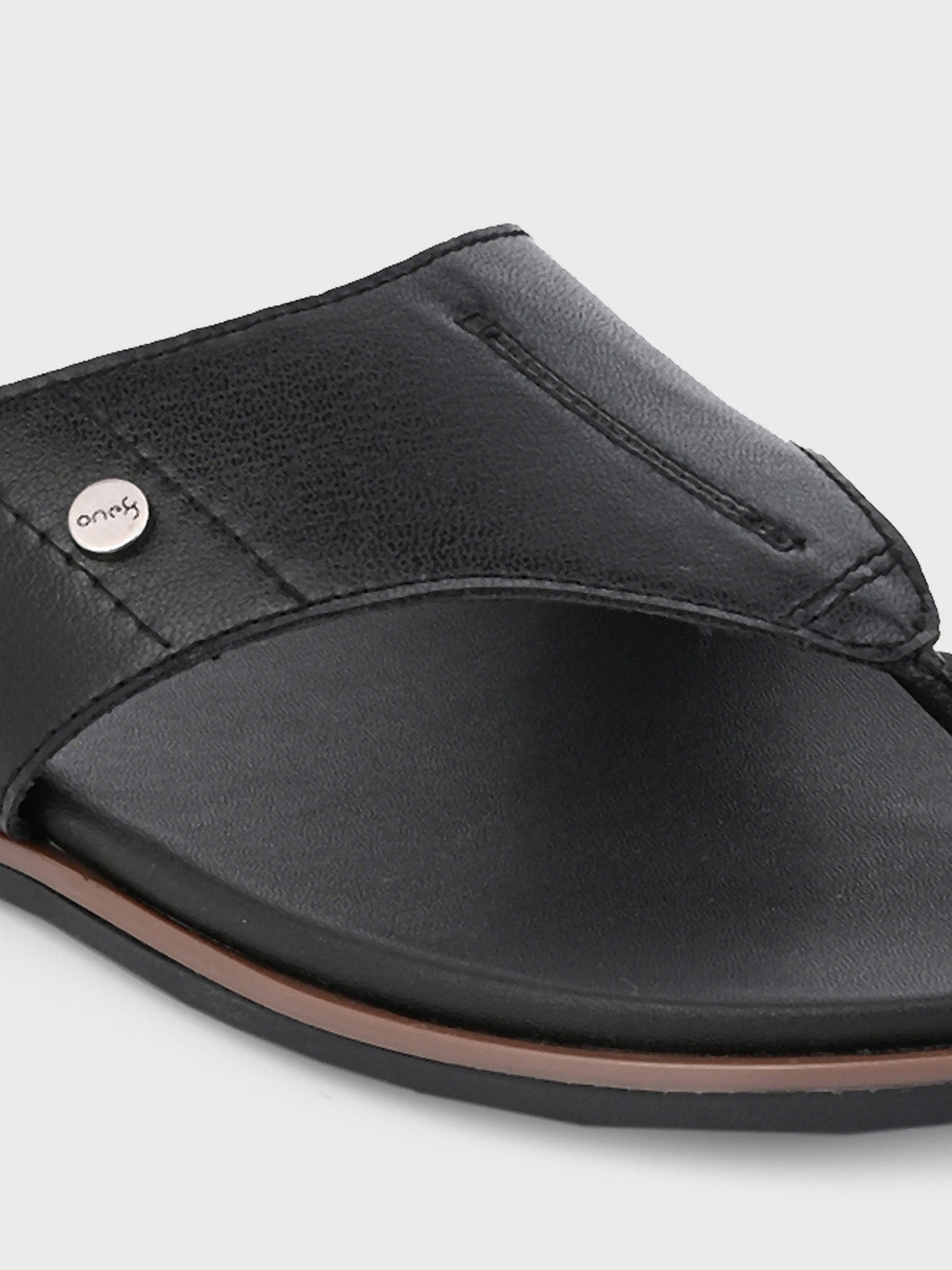 Black Men's Ethnic & Smart-Casuals Lightweight Slip-on Comfort Sandals