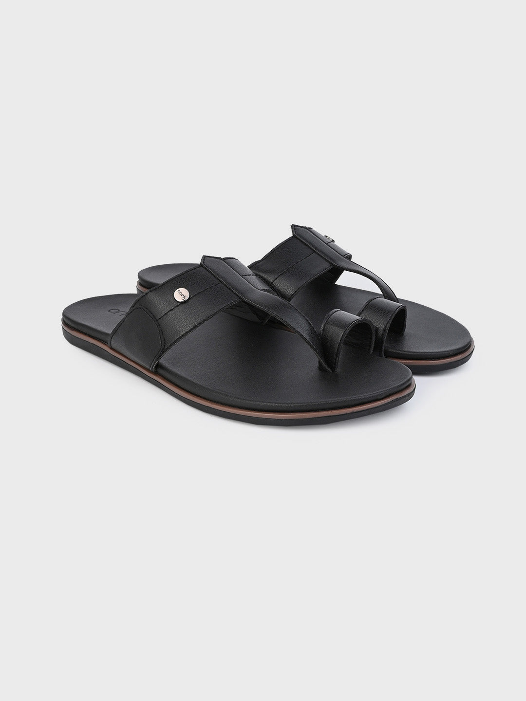 Black Men's Ethnic & Smart Casuals Lightweight Slip-on Comfort Sandals