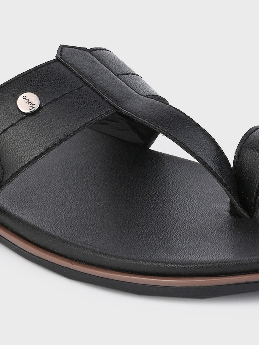 Black Men's Ethnic & Smart Casuals Lightweight Slip-on Comfort Sandals