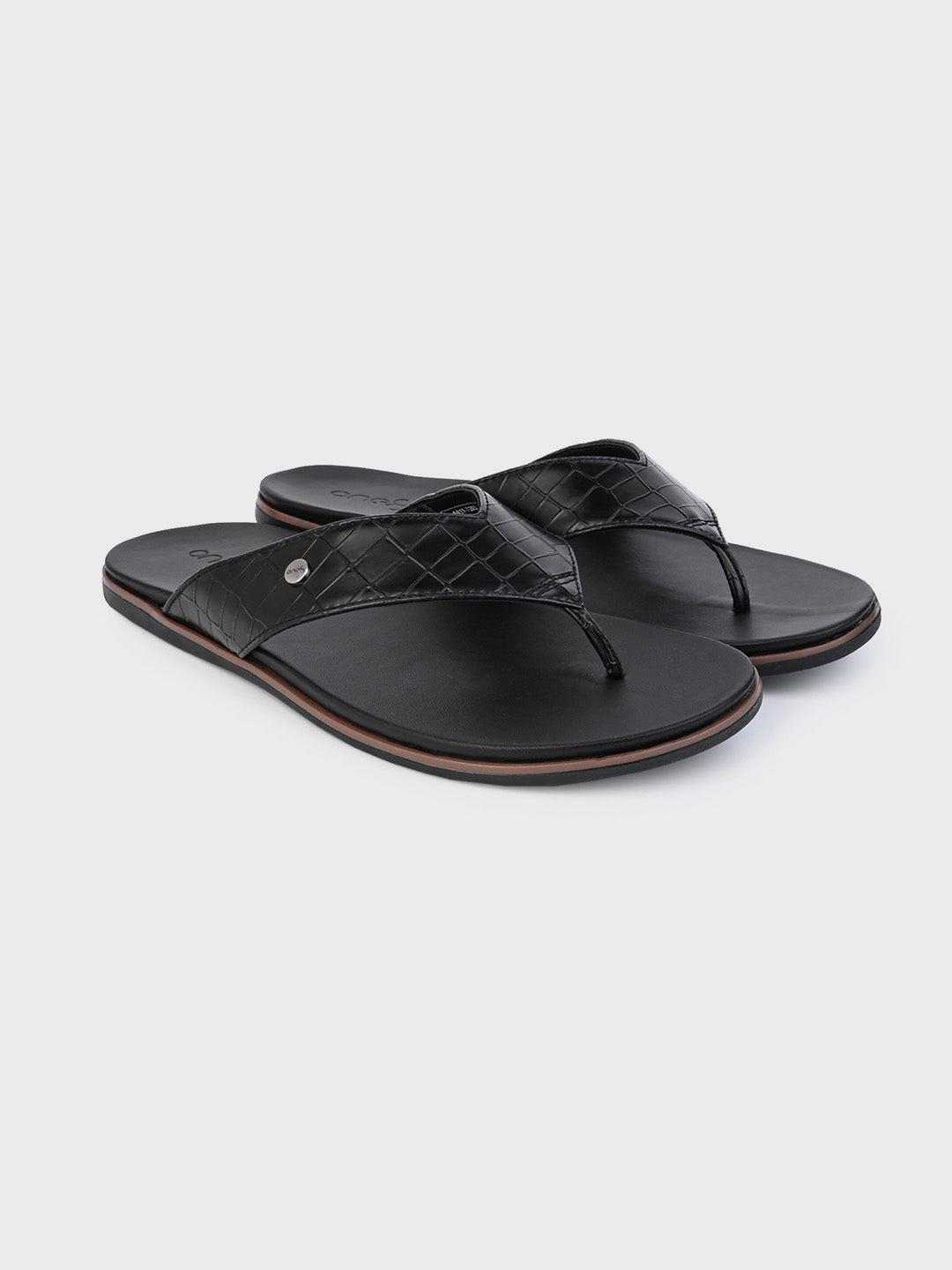 Men's Black Ethnic & Smart-Casuals Lightweight Slip-on Comfort Sandals