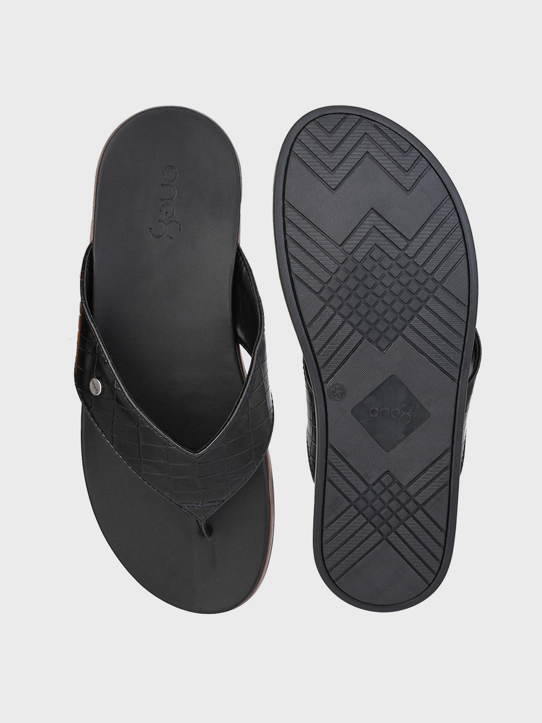 Men's Black Ethnic & Smart-Casuals Lightweight Slip-on Comfort Sandals