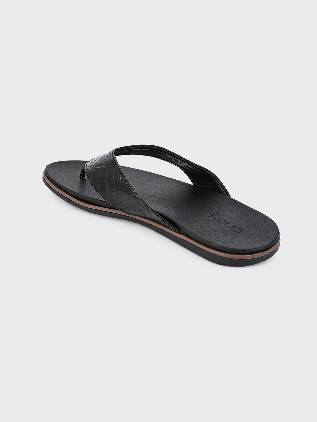 Men's Black Ethnic & Smart-Casuals Lightweight Slip-on Comfort Sandals