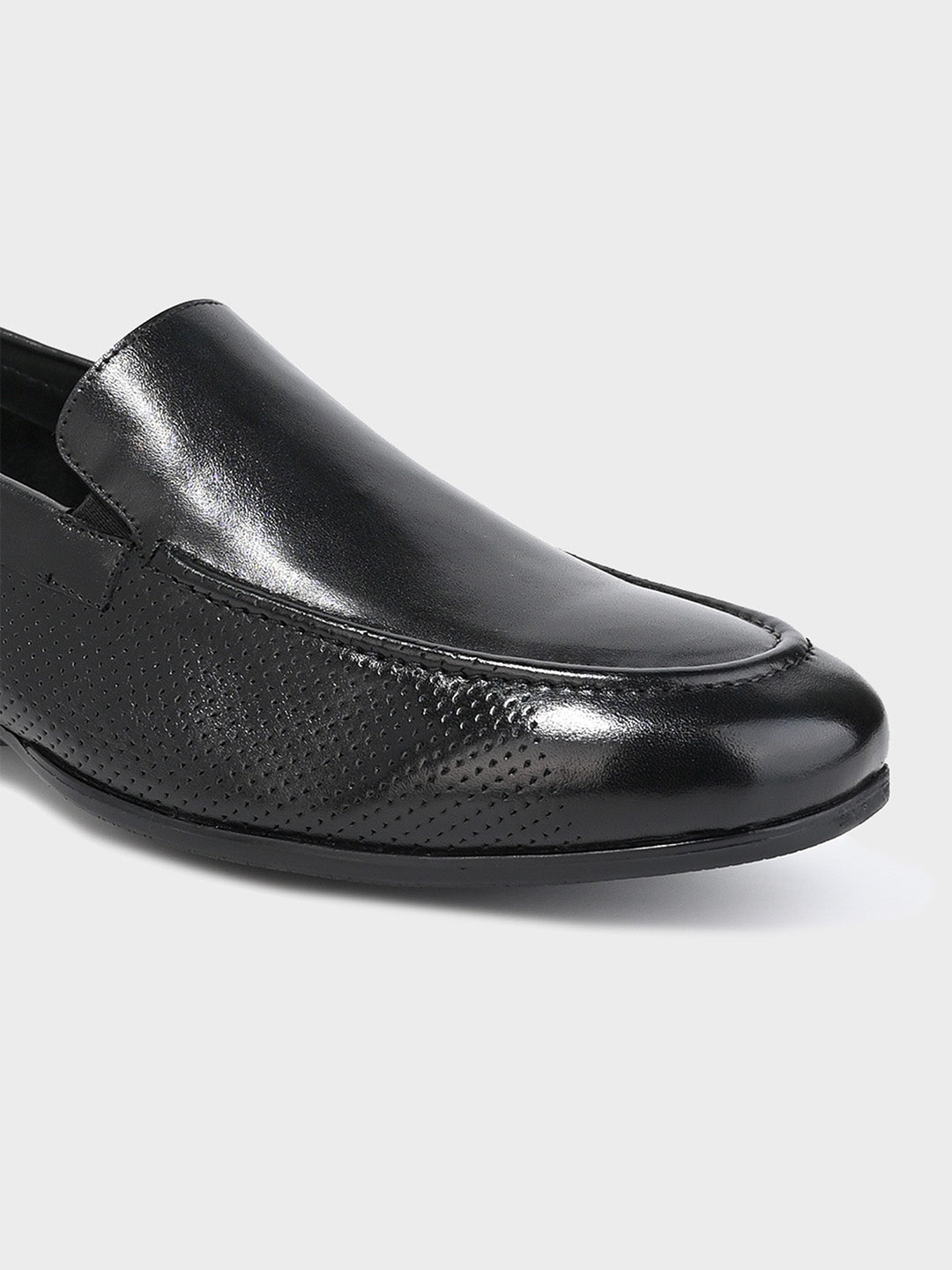 Men's Black Leather Hook & Loop Sandals