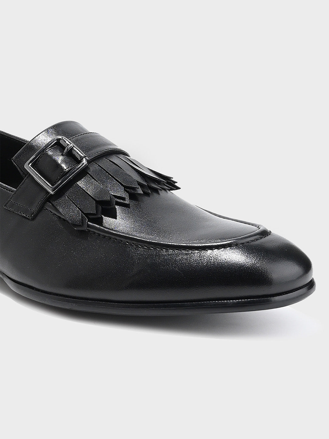 Classic Black Leather Men's Slip-On Loafer Shoes