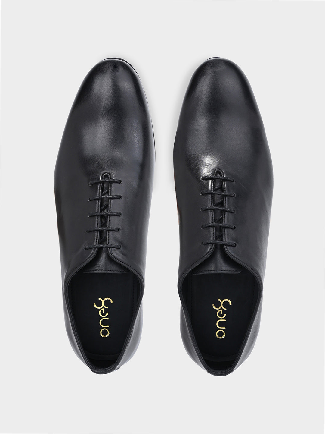 Men's Black Leather Lace-Up Oxford Shoes