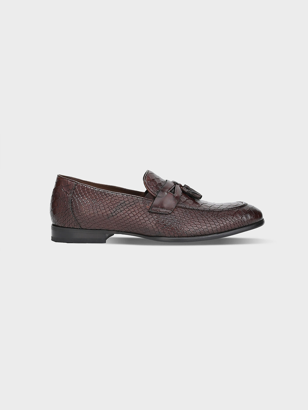 Classic Brown Leather Men's Tassel Slip-On Shoes – One8 Select