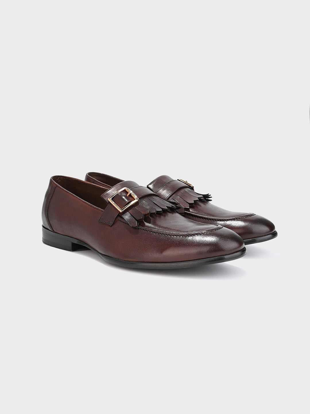 Men's Brown Leather Slip-On Loafer Shoes
