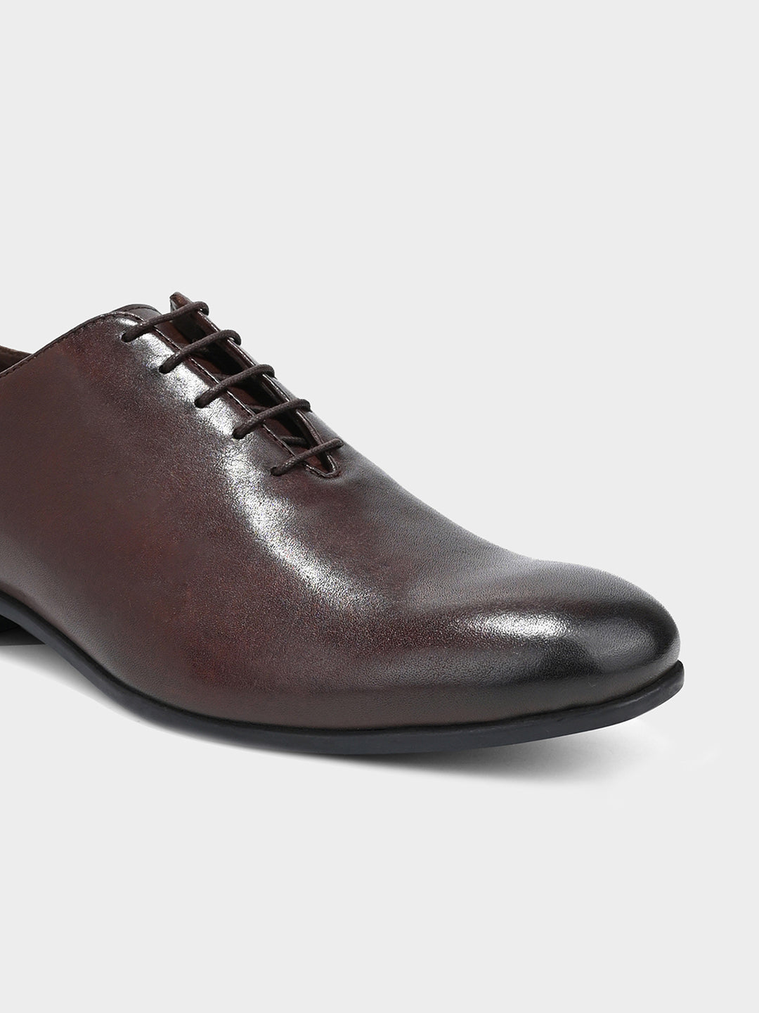 Men's Brown Leather Lace-Up Oxford Shoes