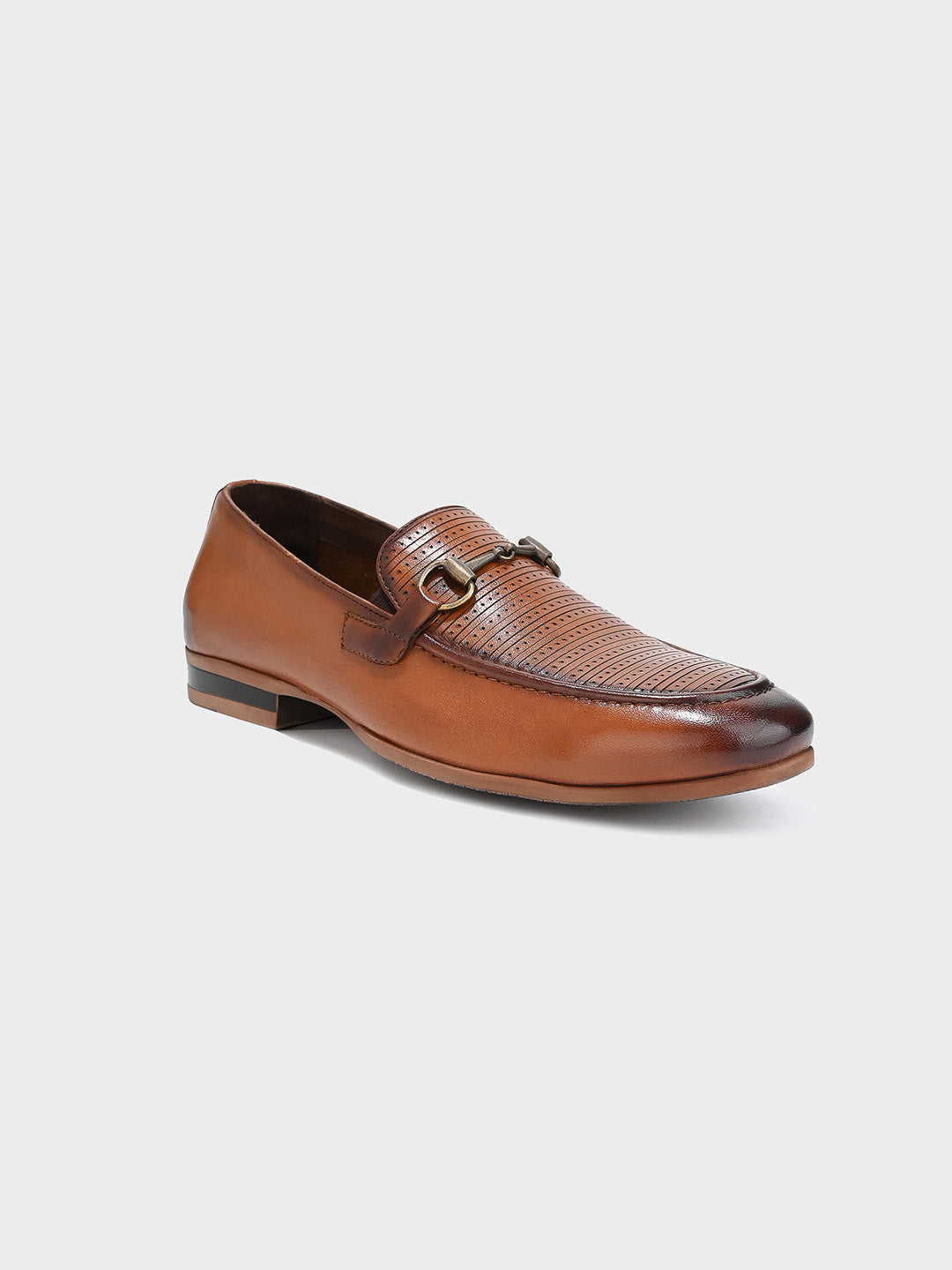 Tan Leather Men's Loafer Slip-On Shoes