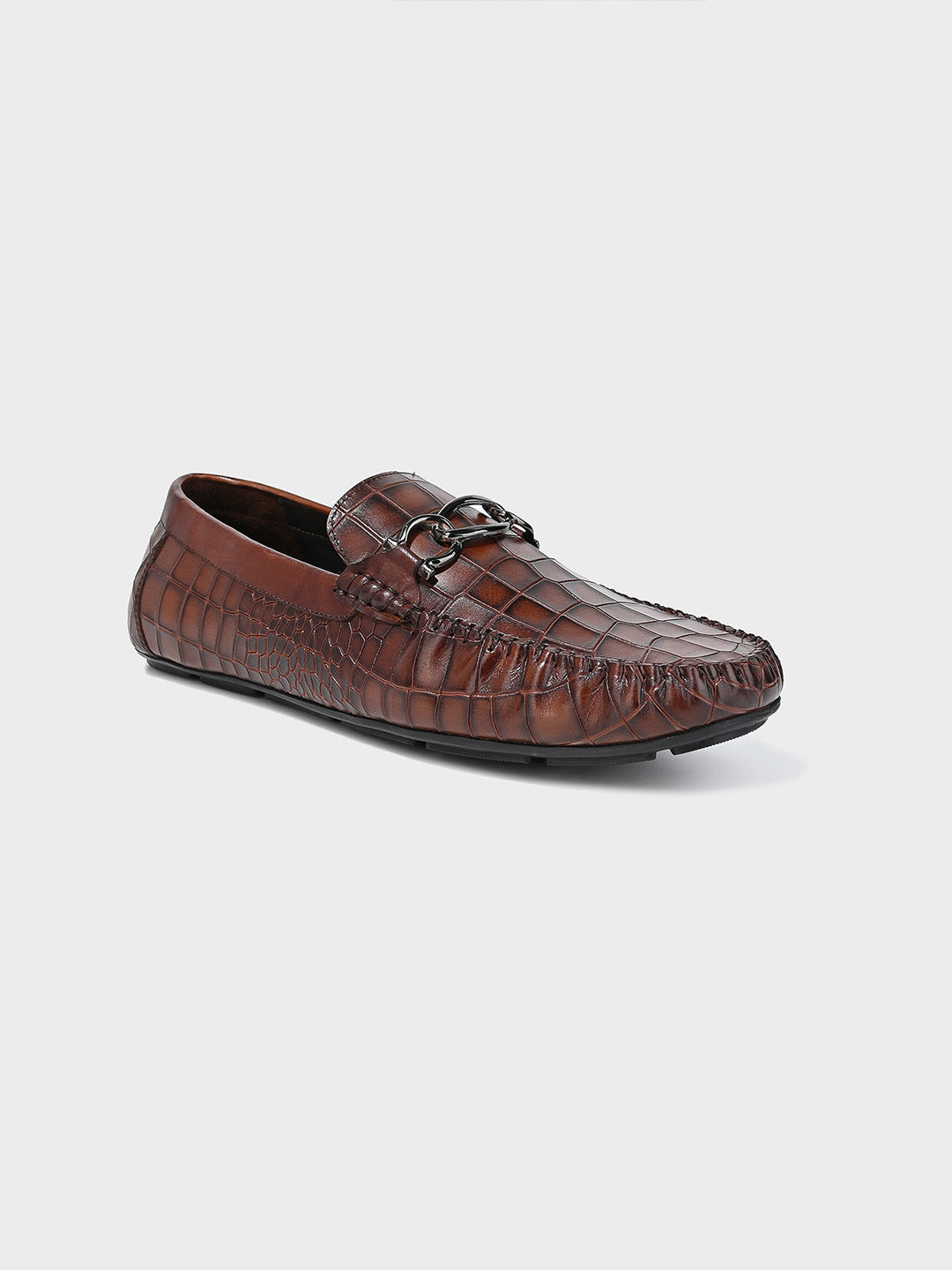 Tan Leather Men's Slip-On Loafer Shoes