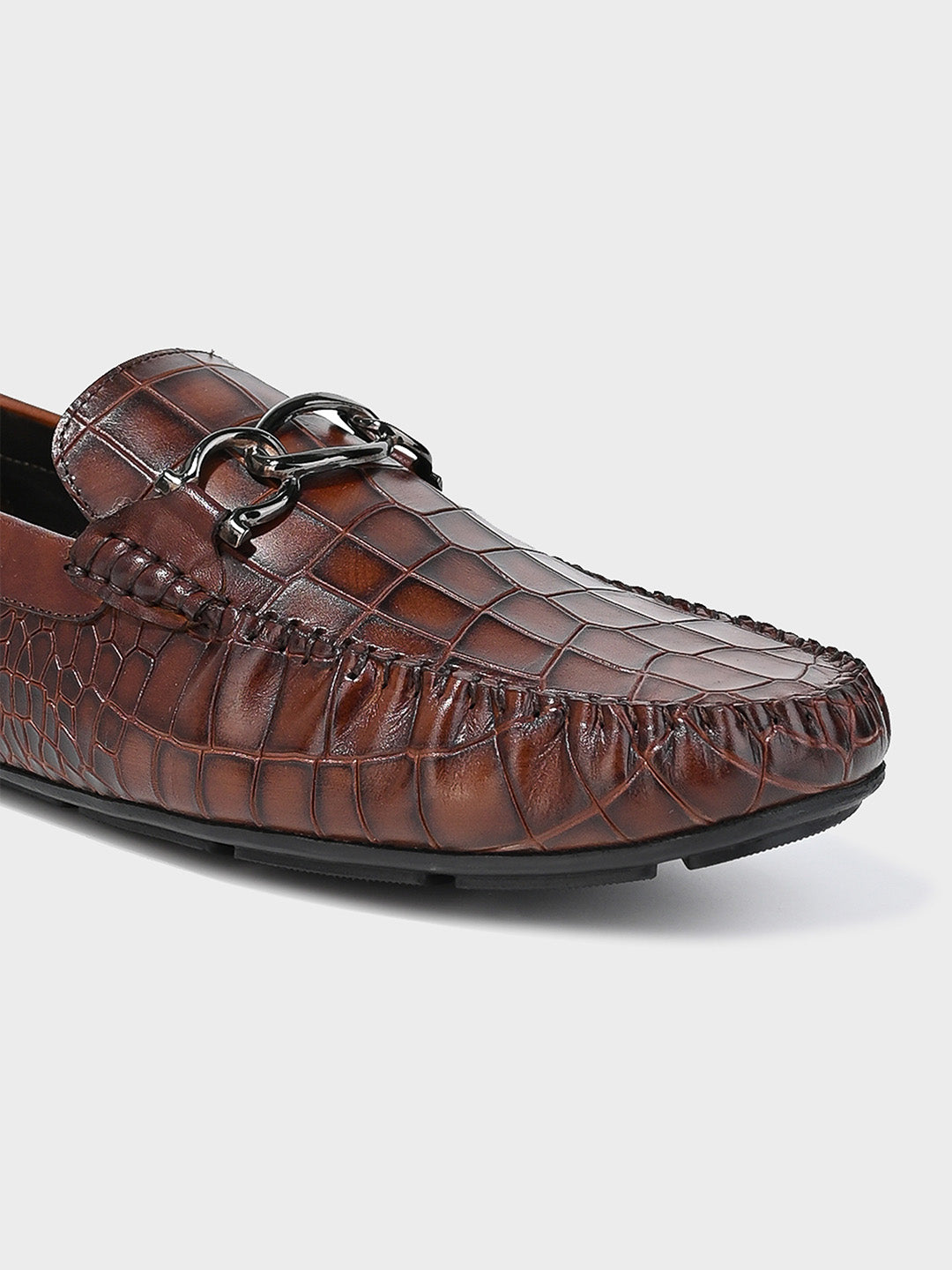 Tan Leather Men's Slip-On Loafer Shoes