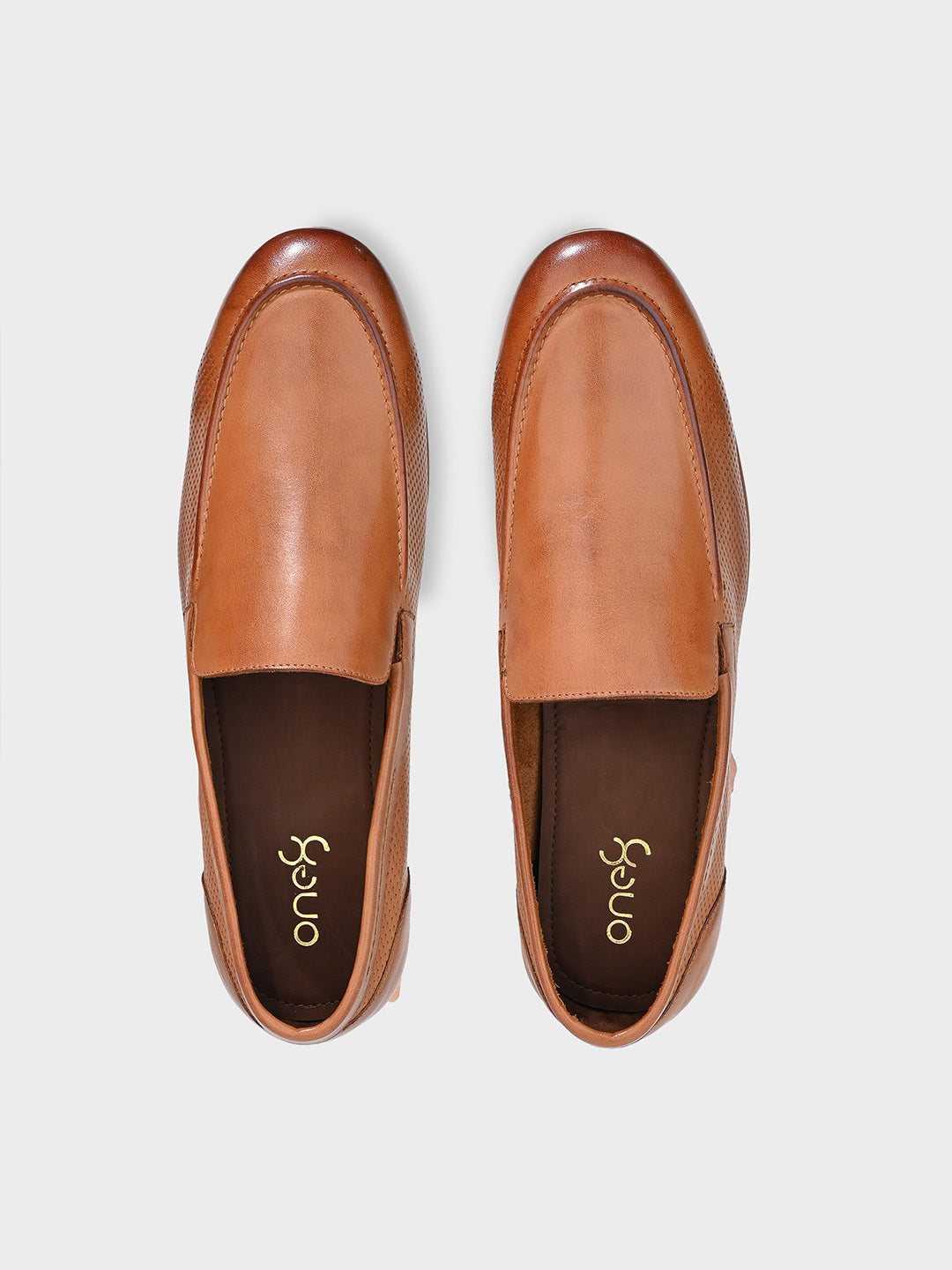 Classic Tan Leather Slip-On Loafer Shoes for Men
