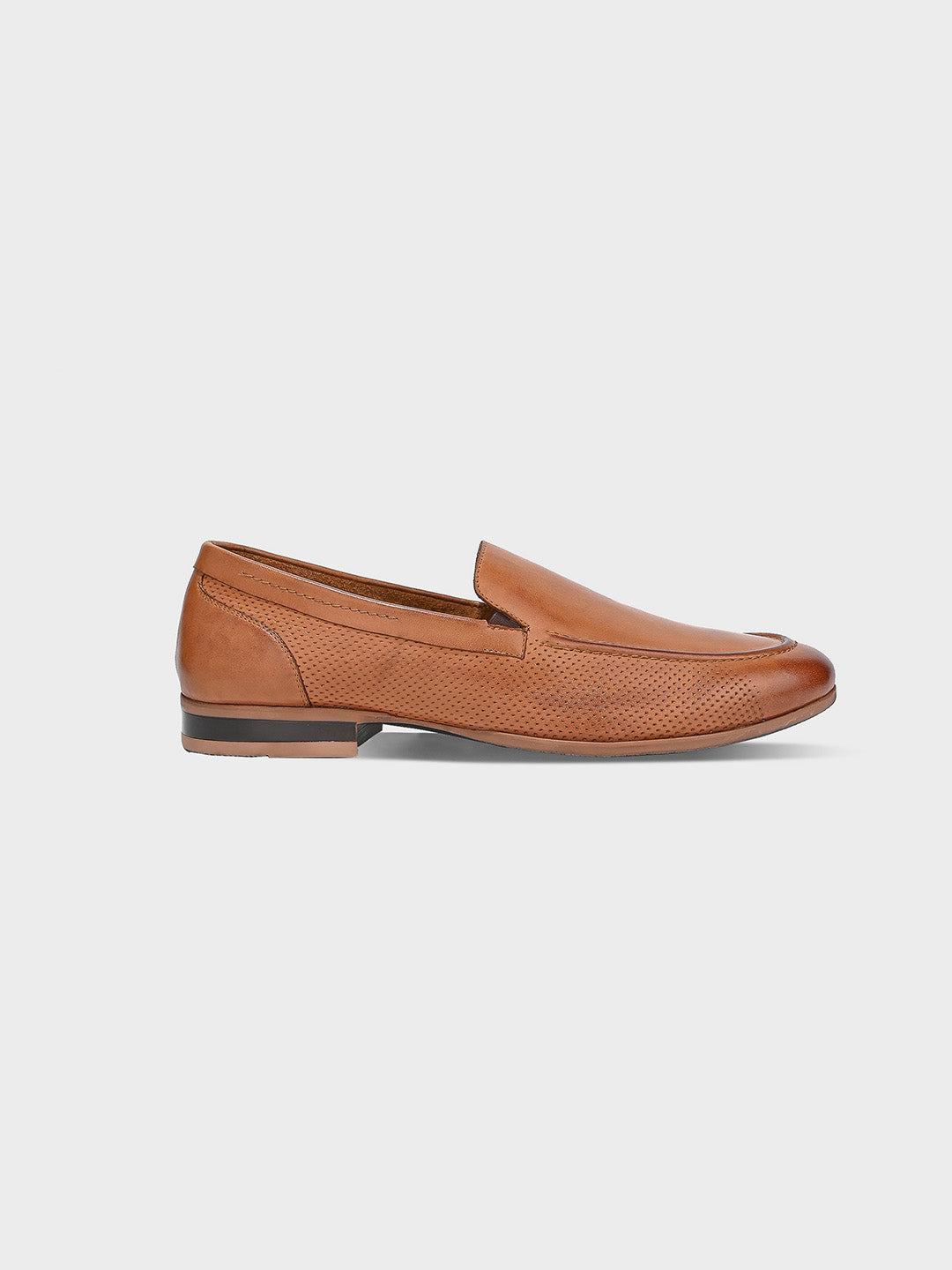 Classic Tan Leather Slip-On Loafer Shoes for Men
