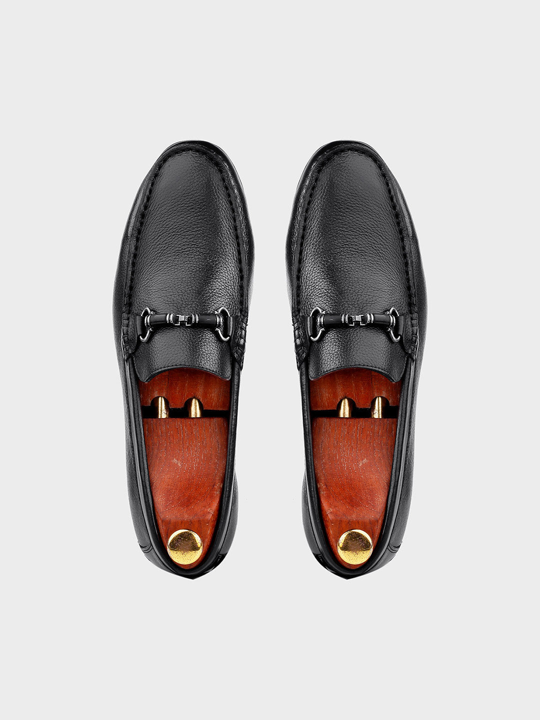 Black Leather Slip-on Loafer for Men