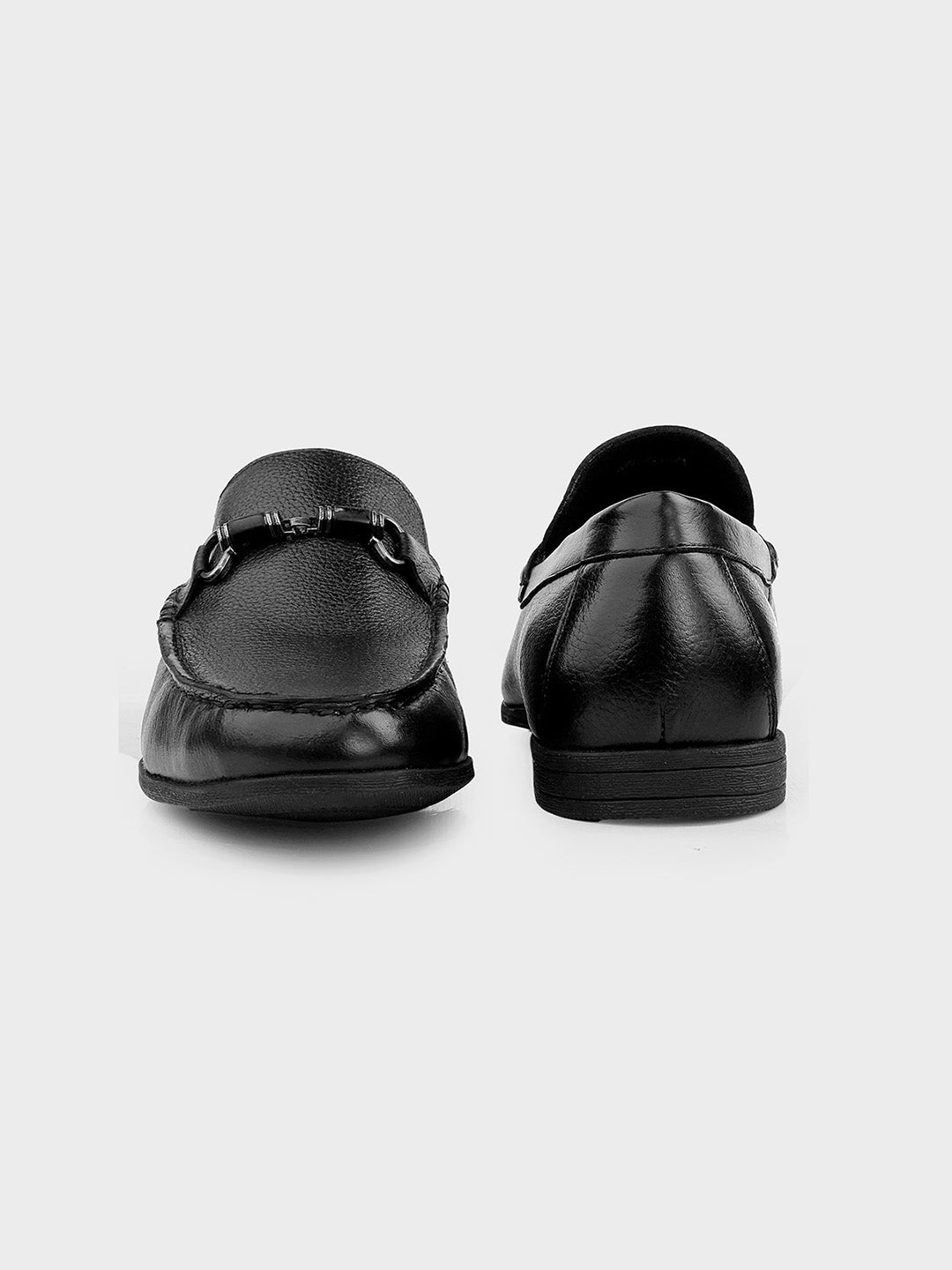 Black Leather Slip-on Loafer for Men