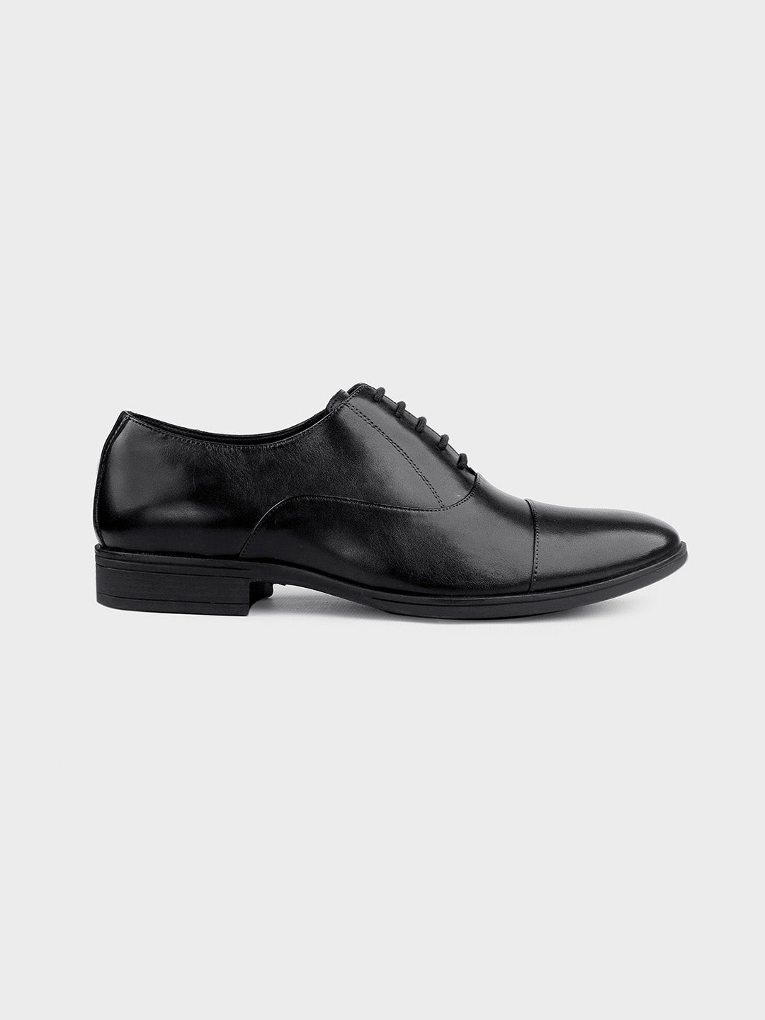 Men's Classic Black Leather Oxford Lace-Up Shoes