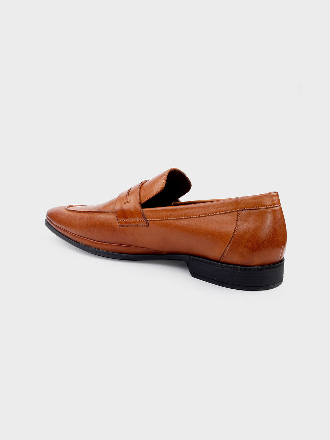 Tan Leather Men's Slip-On Loafers