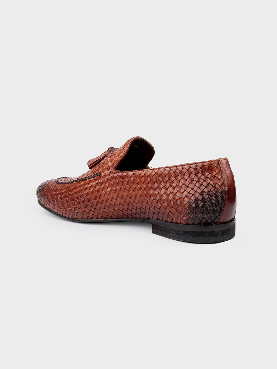 Tan Leather Men's Slip-On Tassel Shoes