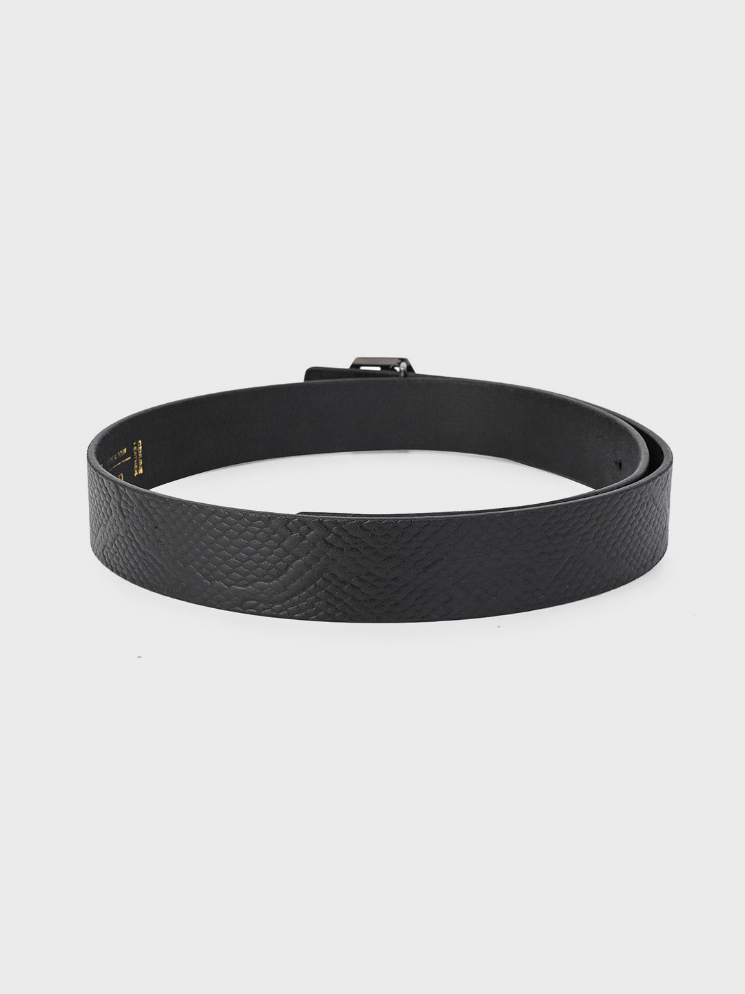 Black Embossed Signature Hexagon Buckle Belt