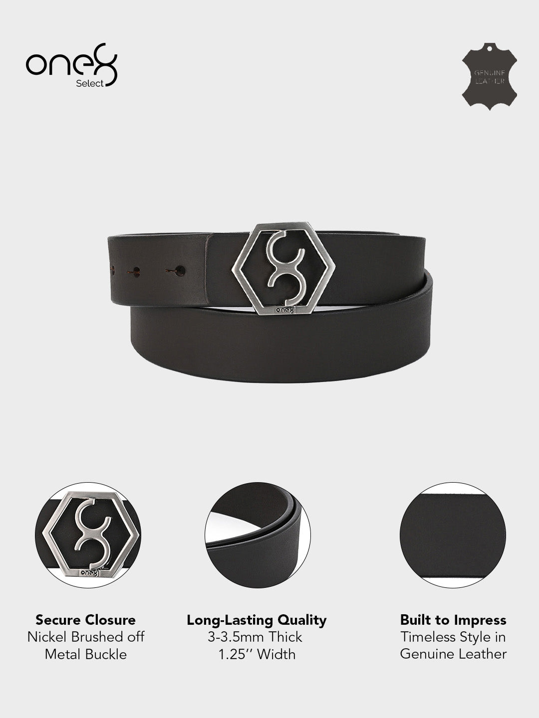 Matt Brown Signature Hexagon Buckle Belt