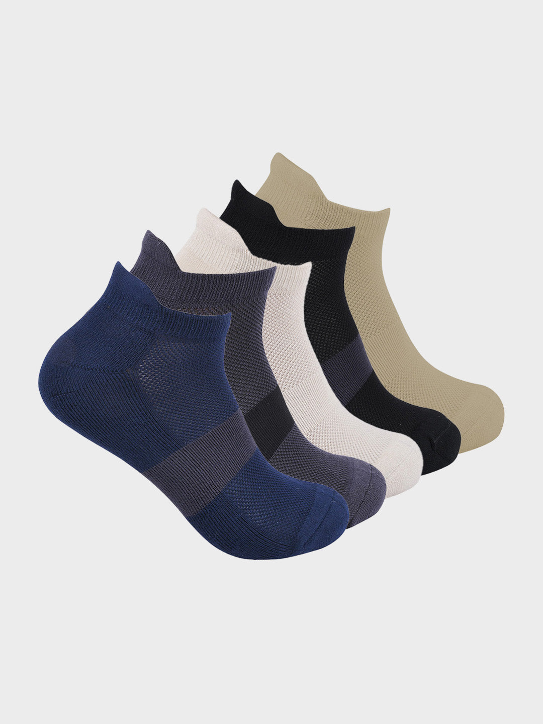 Mesh Panel Bamboo Cotton Low Ankle Socks (Pack of 5)