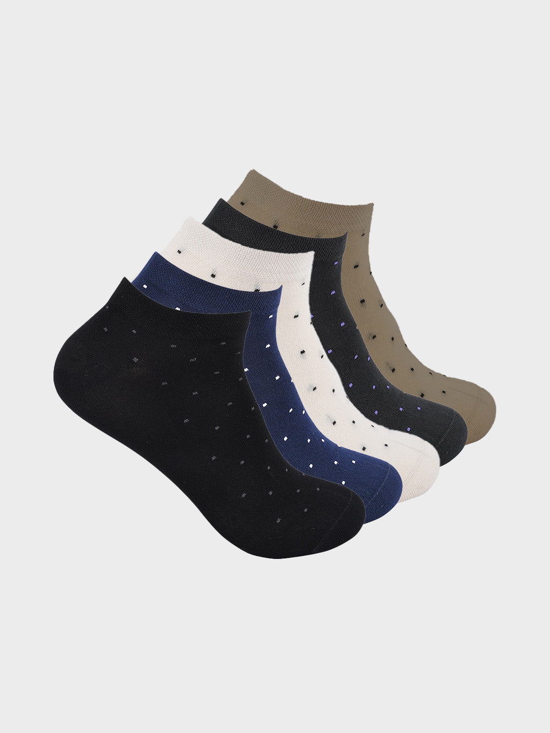 Dotted Bamboo Low Ankle Socks (Pack of 5)