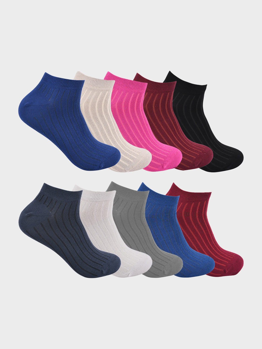 Striped Bamboo Ankle Socks (Pack of 5)