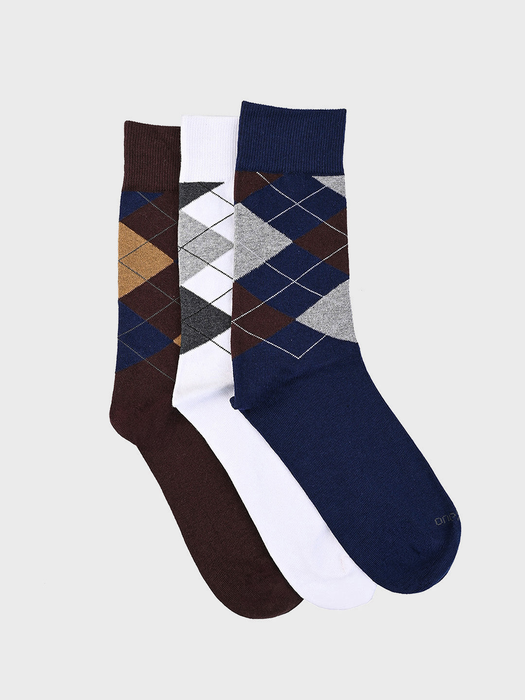 Classic Argyle Crew Socks (Pack of 3)