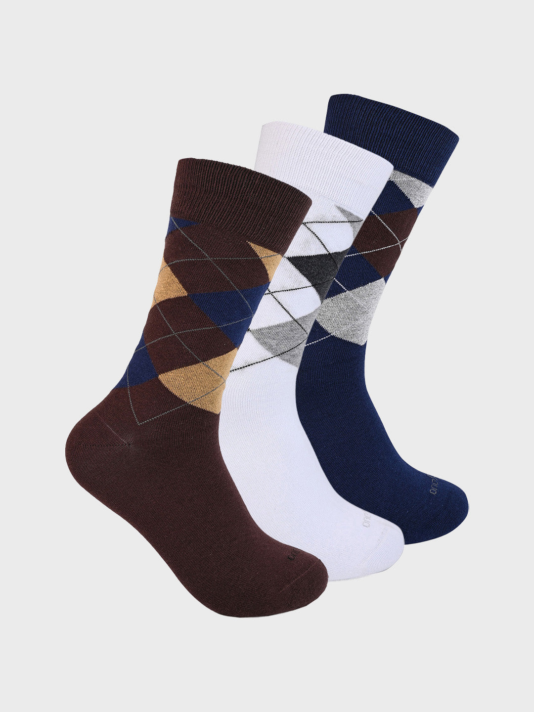 Classic Argyle Crew Socks (Pack of 3)