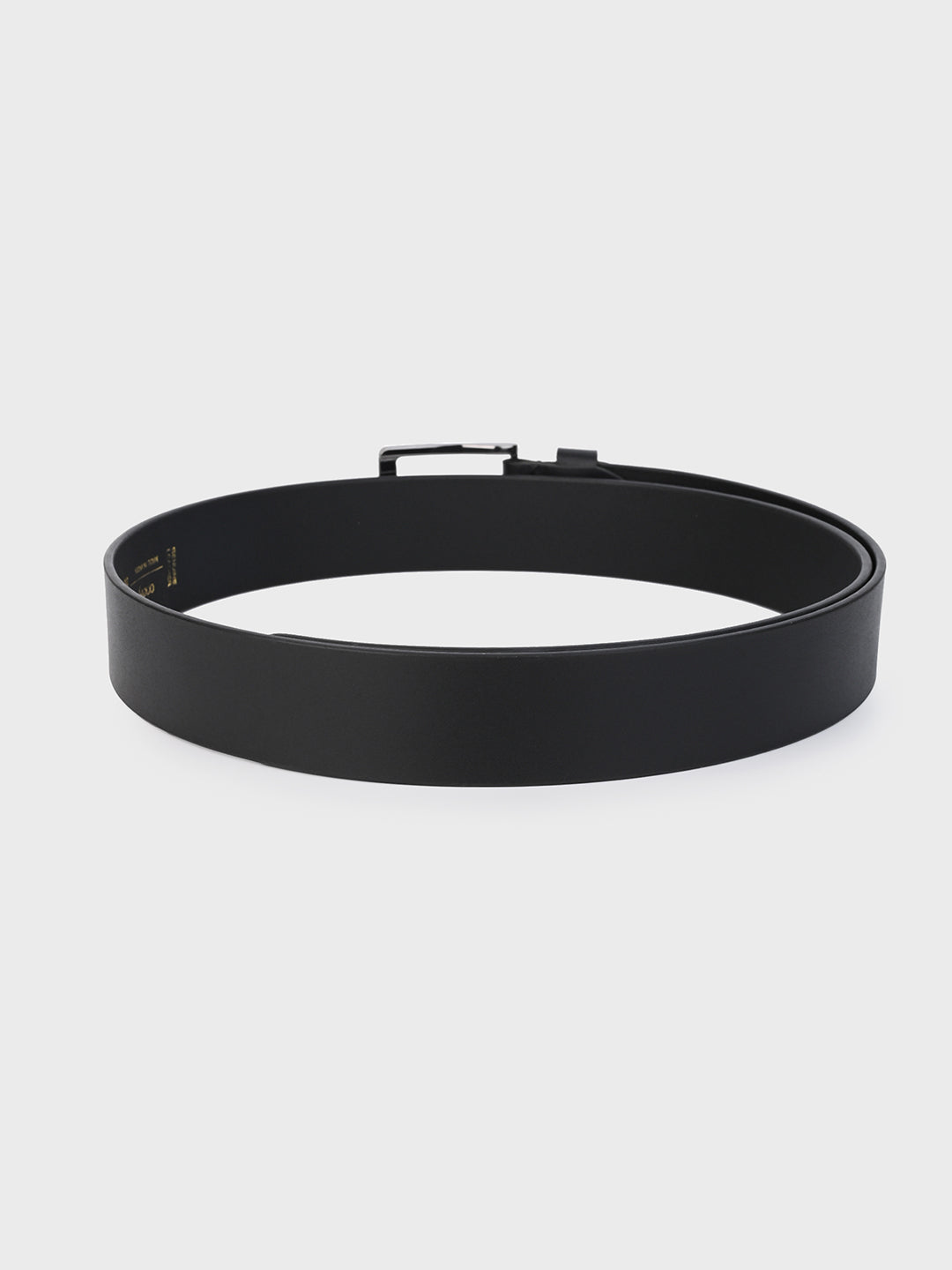 Classic Black Leather Belt with Silver Buckle