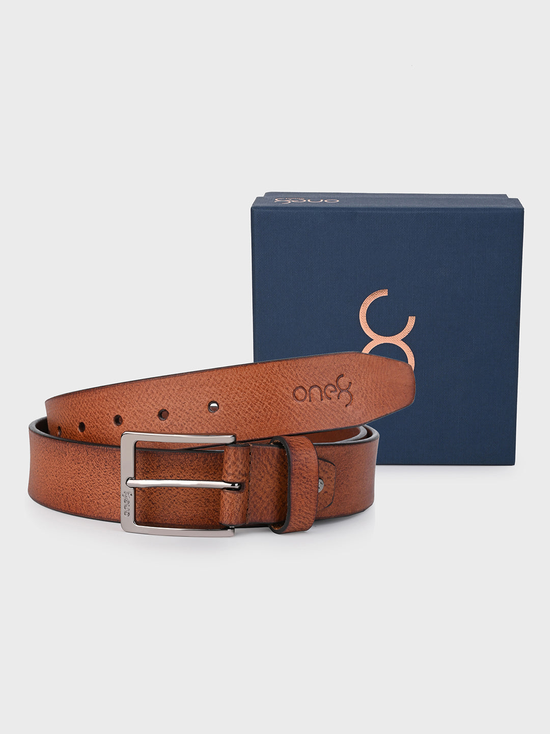 Classic Tan Leather Belt with Silver Buckle