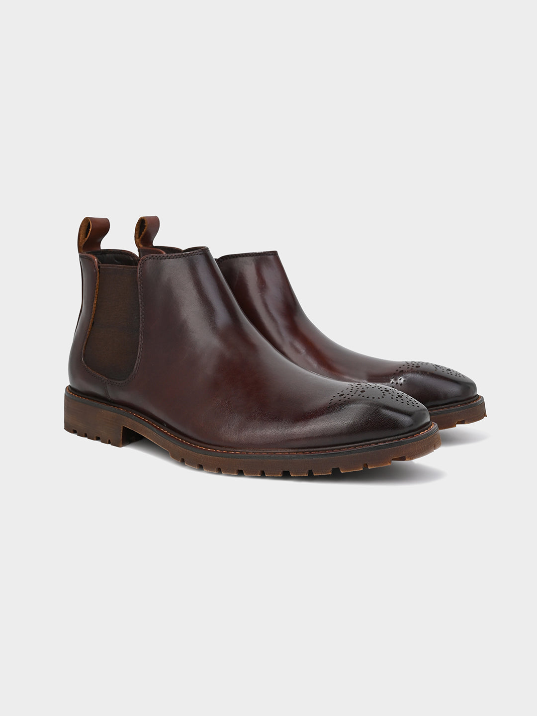 Brown Leather Chelsea Boots