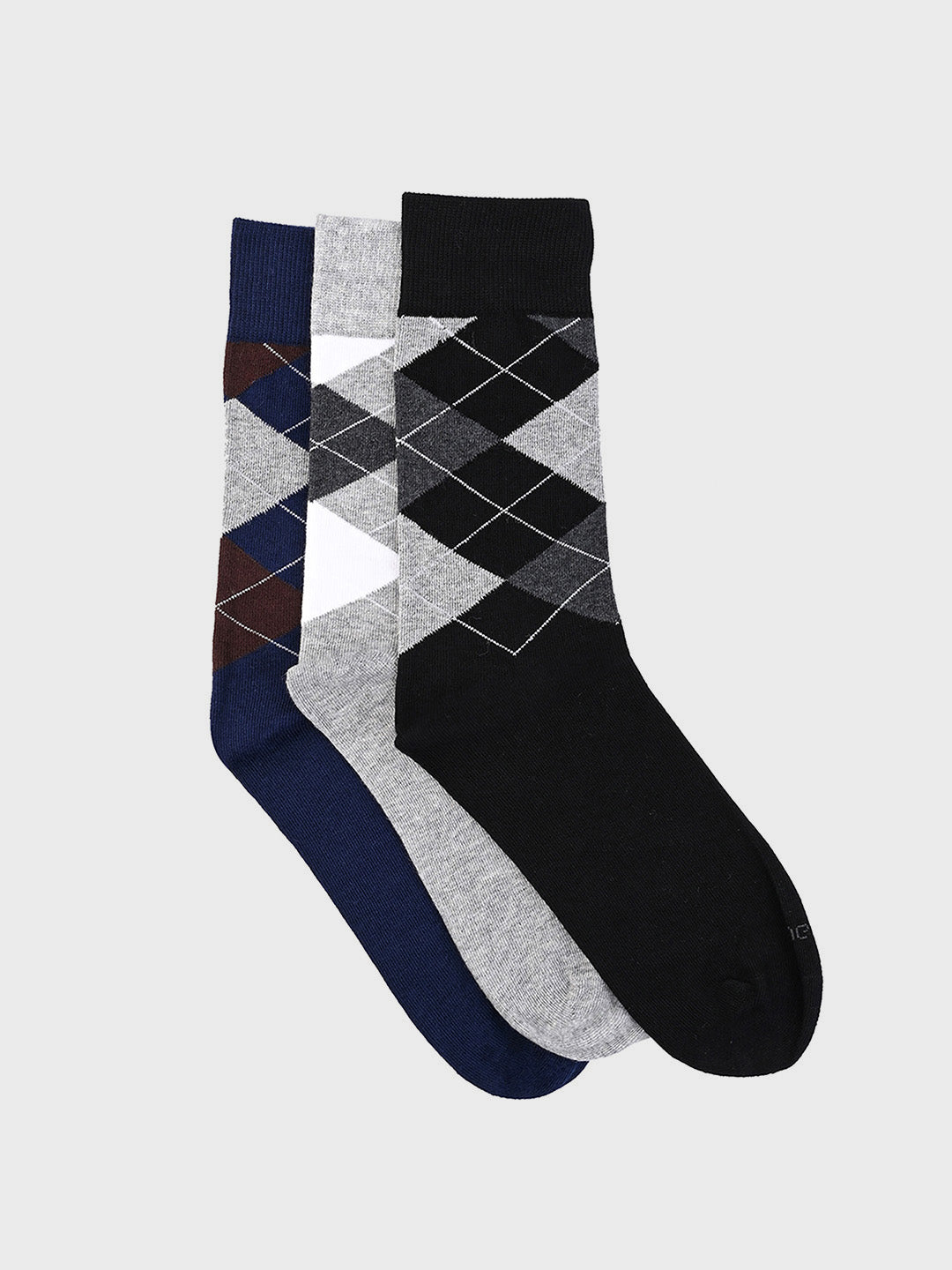 Classic Argyle Crew Socks (Pack of 3)