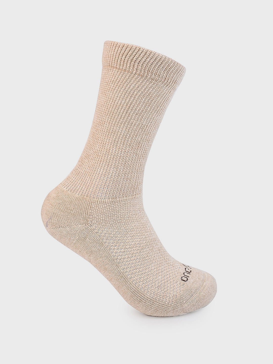 Beige Health Crew Socks with Compression (Pack of 3)