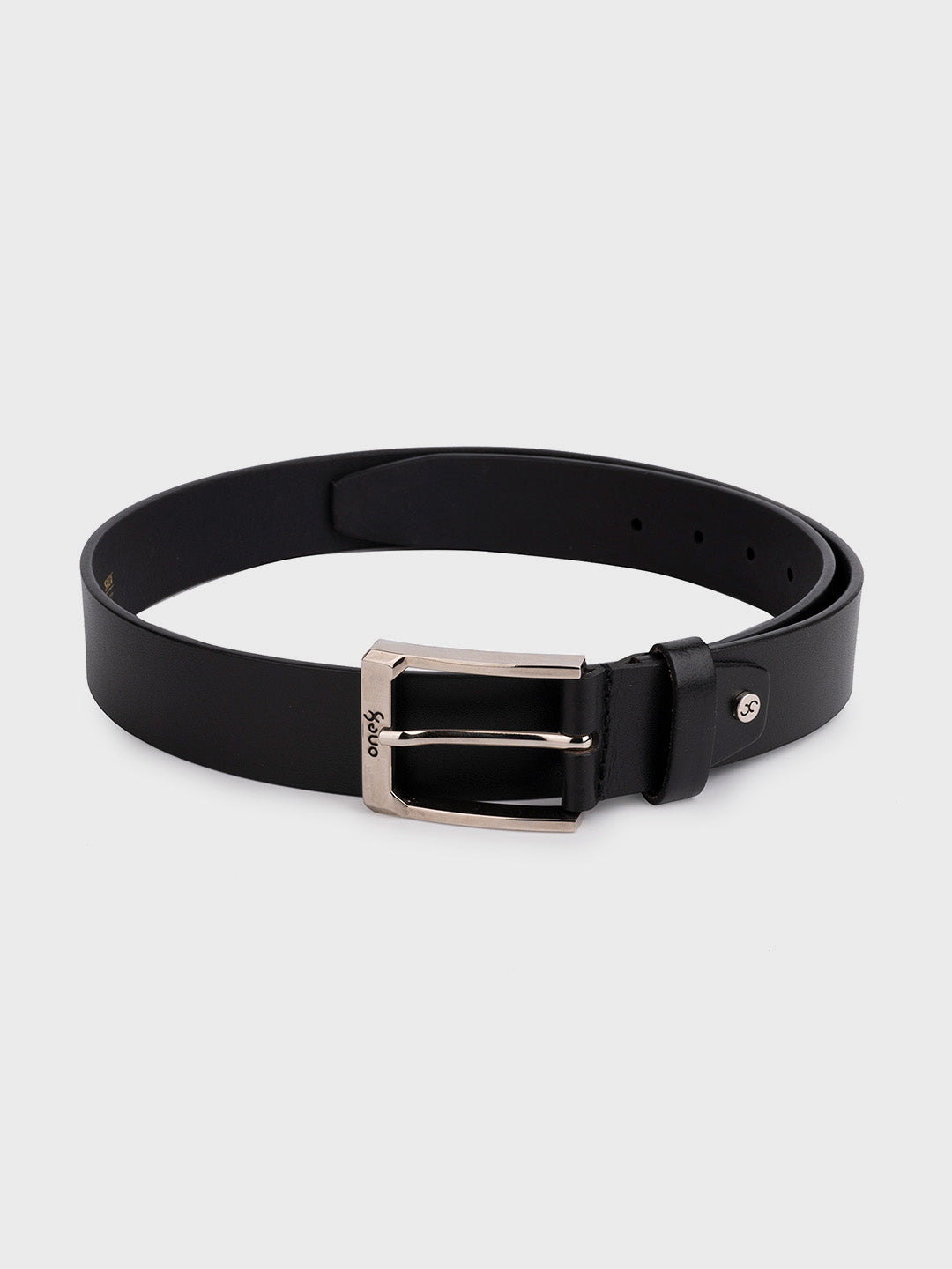 Black Genuine Leather Tang Closure Fashion Semi-Formal Belt