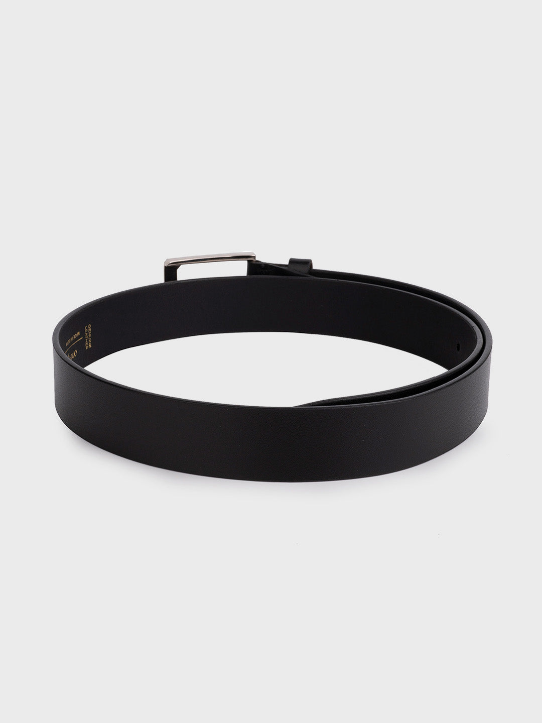 Black Genuine Leather Tang Closure Fashion Semi-Formal Belt