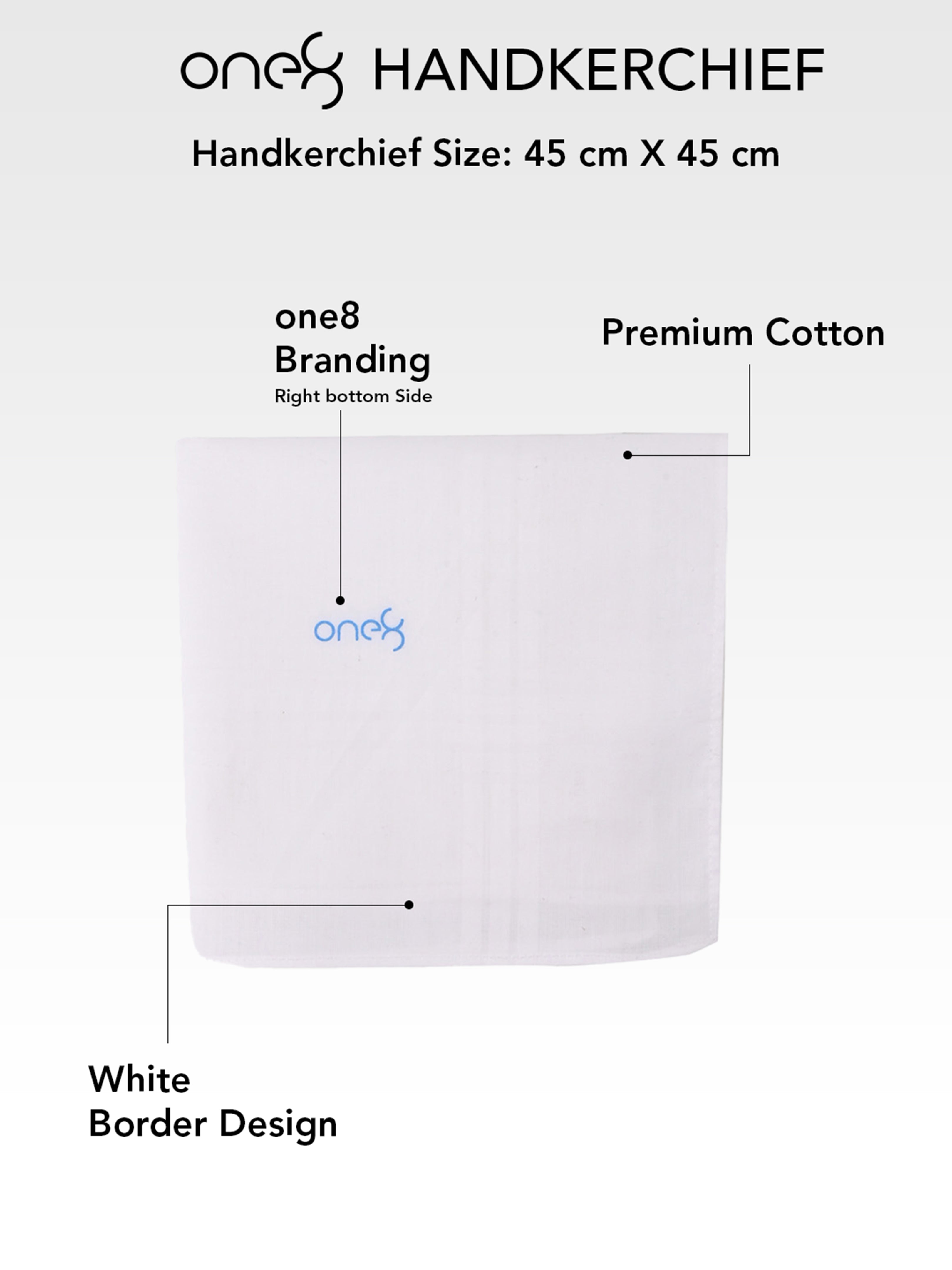 Anti-Bacterial Premium Cotton Handkerchief (Set of 3 )