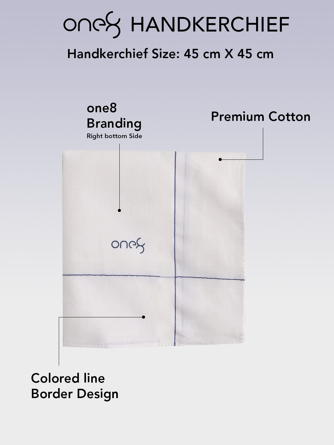 Premium Cotton Anti-Bacterial Handkerchiefs For Men (Pack of 3)