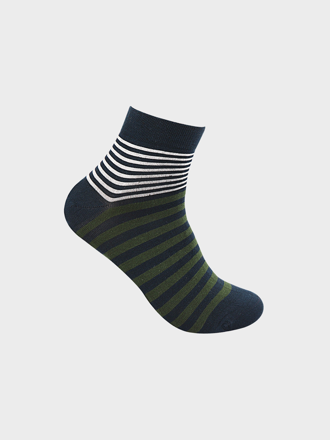 Mercerized Striped Ankle Socks (Pack of 5)