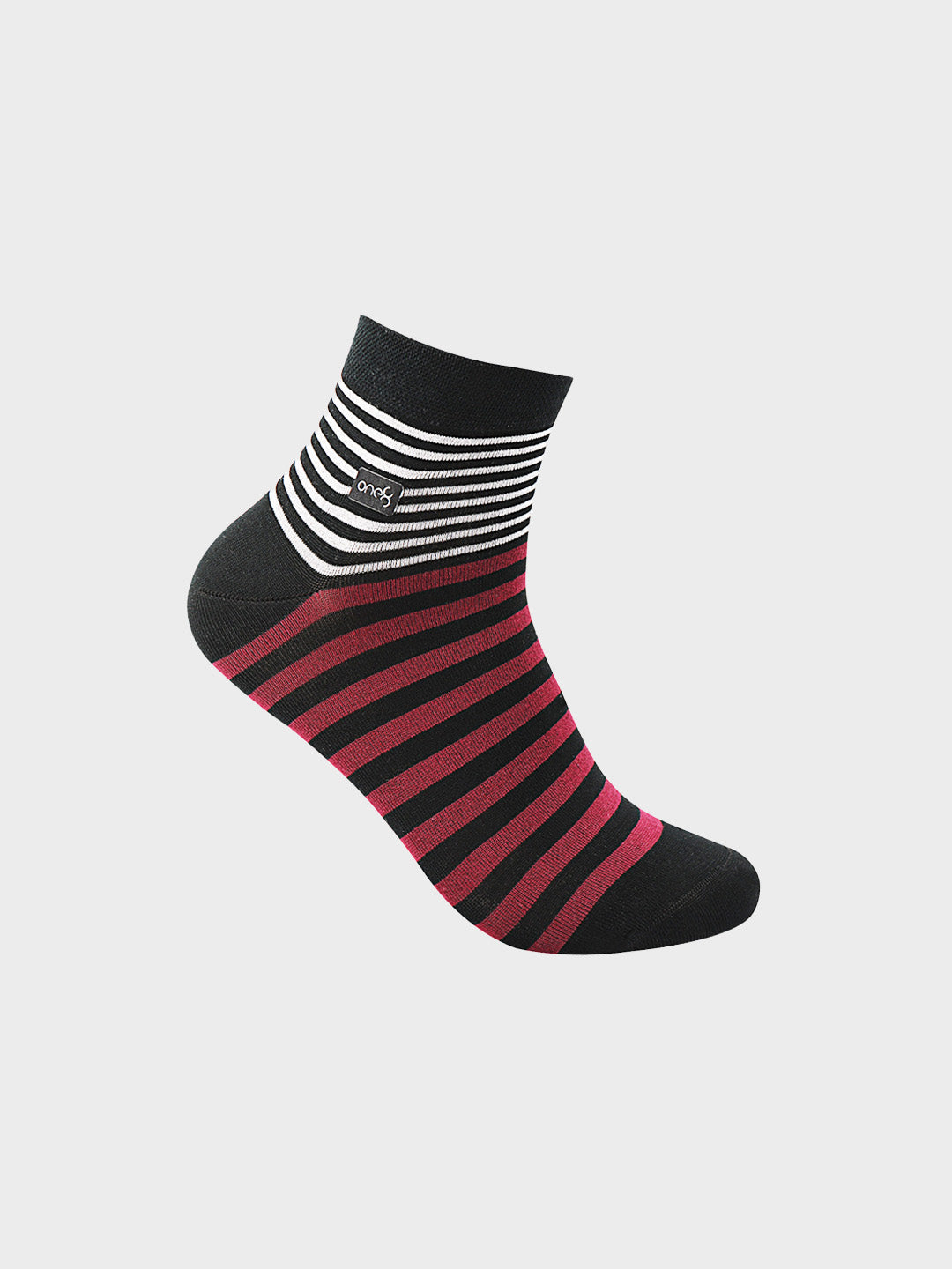 Mercerized Striped Ankle Socks (Pack of 5)